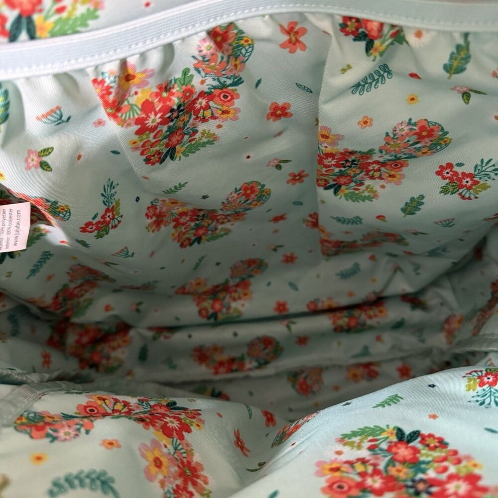 Disney X Jujube Black Floral Mickey Mouse Backpack Missing Pulls -See Photos - Picture 10 of 15